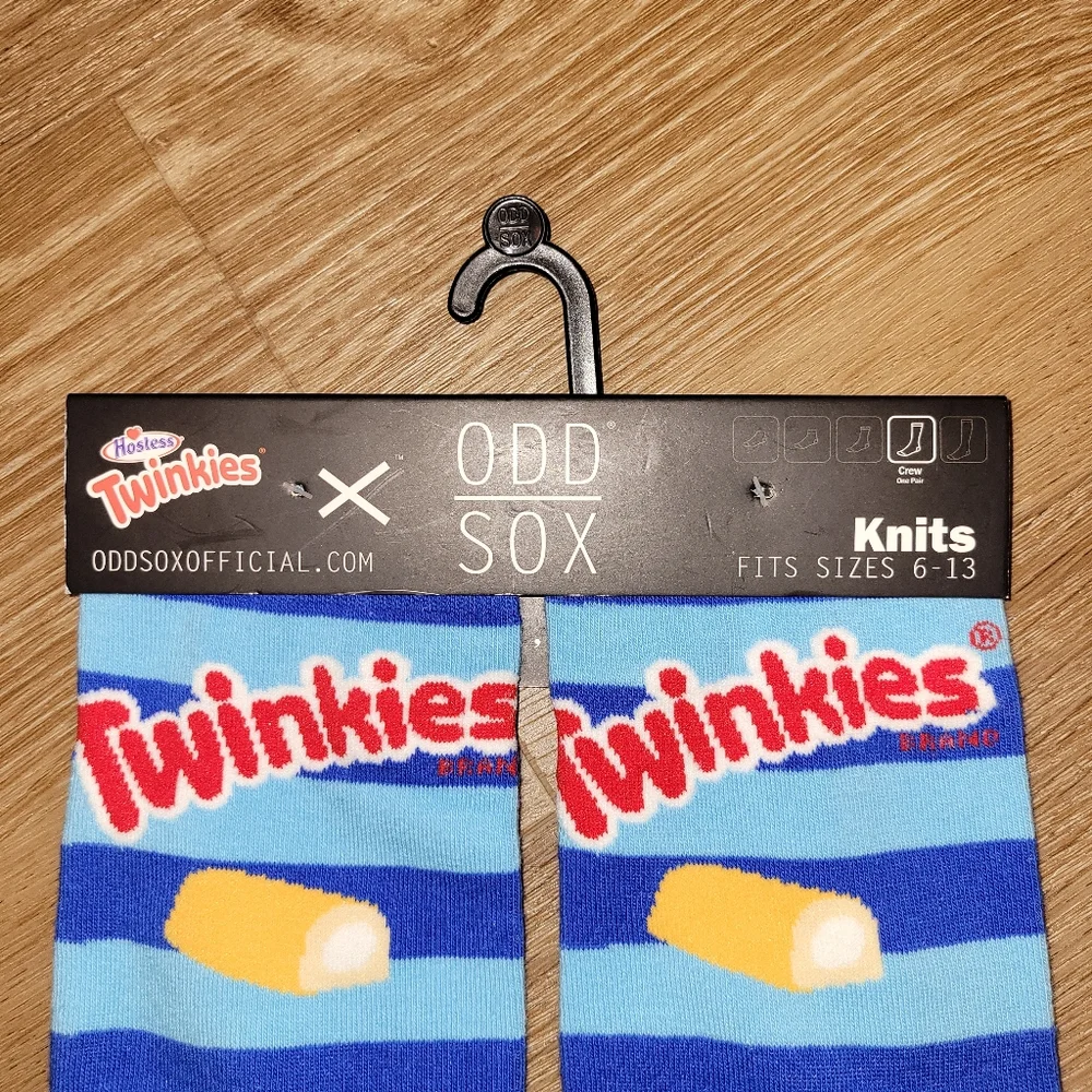 Odd Sox Knits Striped Twinkies Hotsess Cotton Blend Crew Socks Men's 6-13 New
